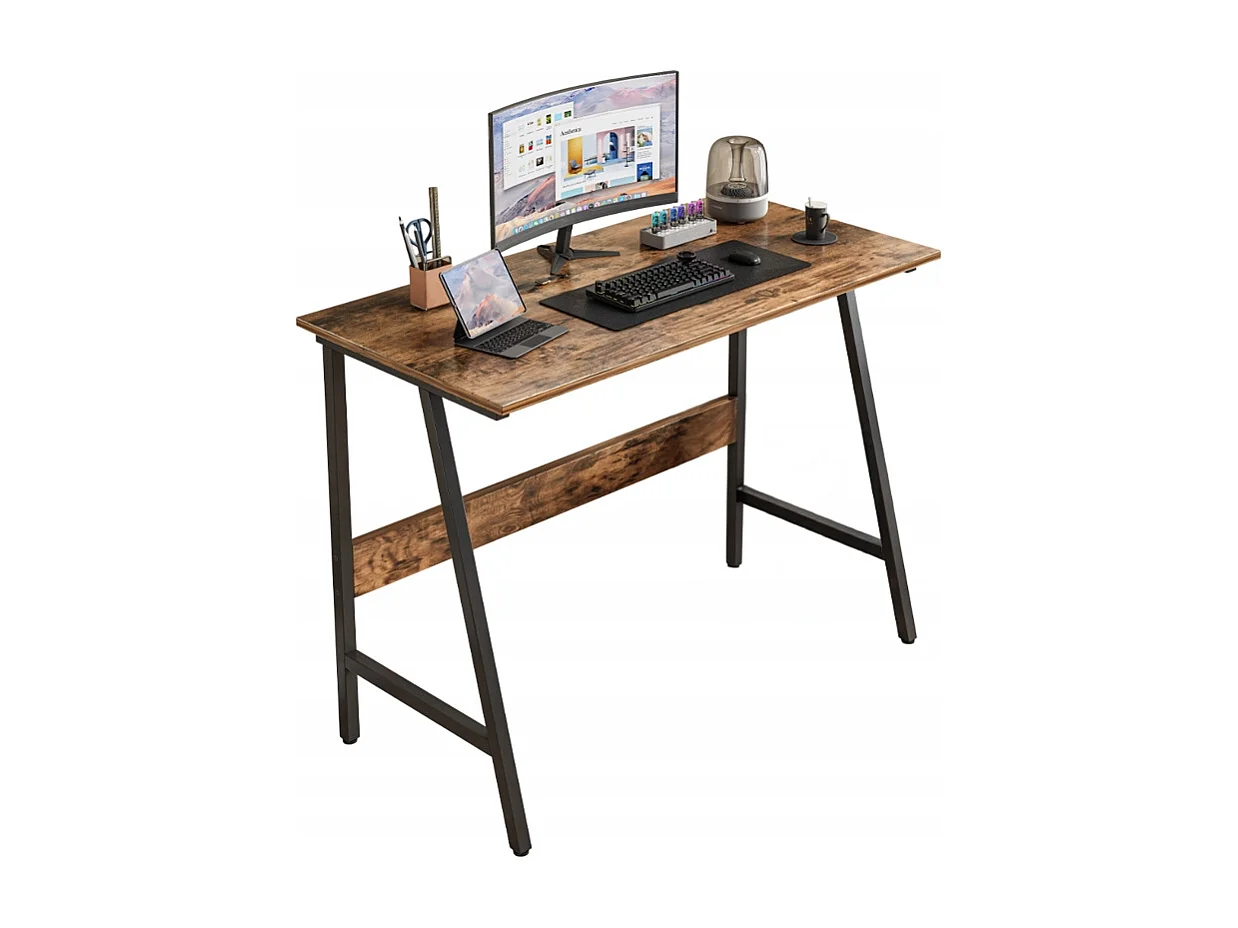 SCrivania per computer LOFT INDUSTRIALE SCOLASTICO RUSTICO RETRÒ LEGNO 100 CM