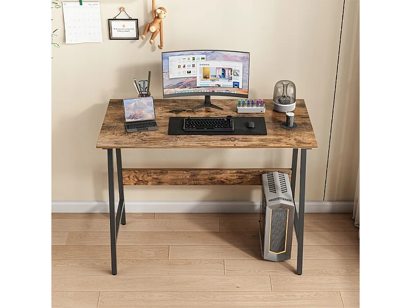 SCrivania per computer LOFT INDUSTRIALE SCOLASTICO RUSTICO RETRÒ LEGNO 100 CM