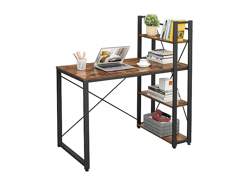 ESCRITORIO INDUSTRIAL DE METAL CON ESTANTERÍA LOFT RÚSTICO VINTAGE