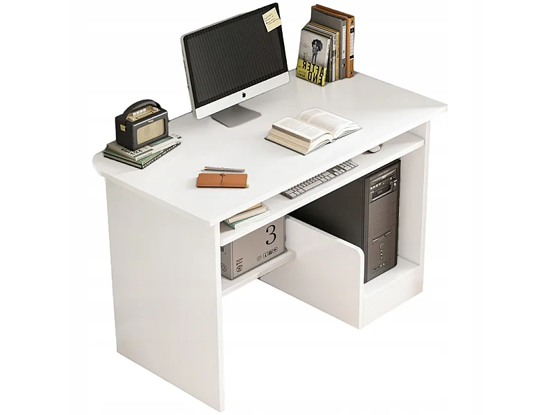 WIT JEUGDBUREAU MET LADE EN PLANKEN MODERNE COMPUTERTAFEL