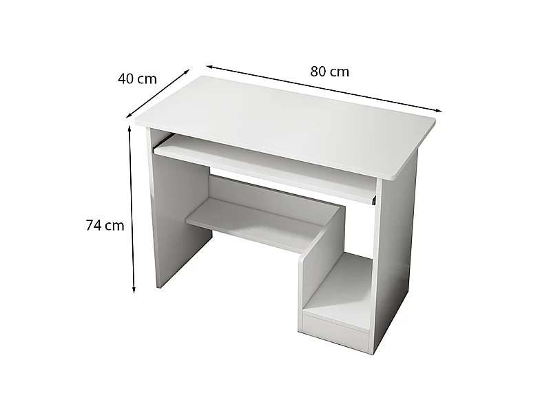 WIT JEUGDBUREAU MET LADE EN PLANKEN MODERNE COMPUTERTAFEL