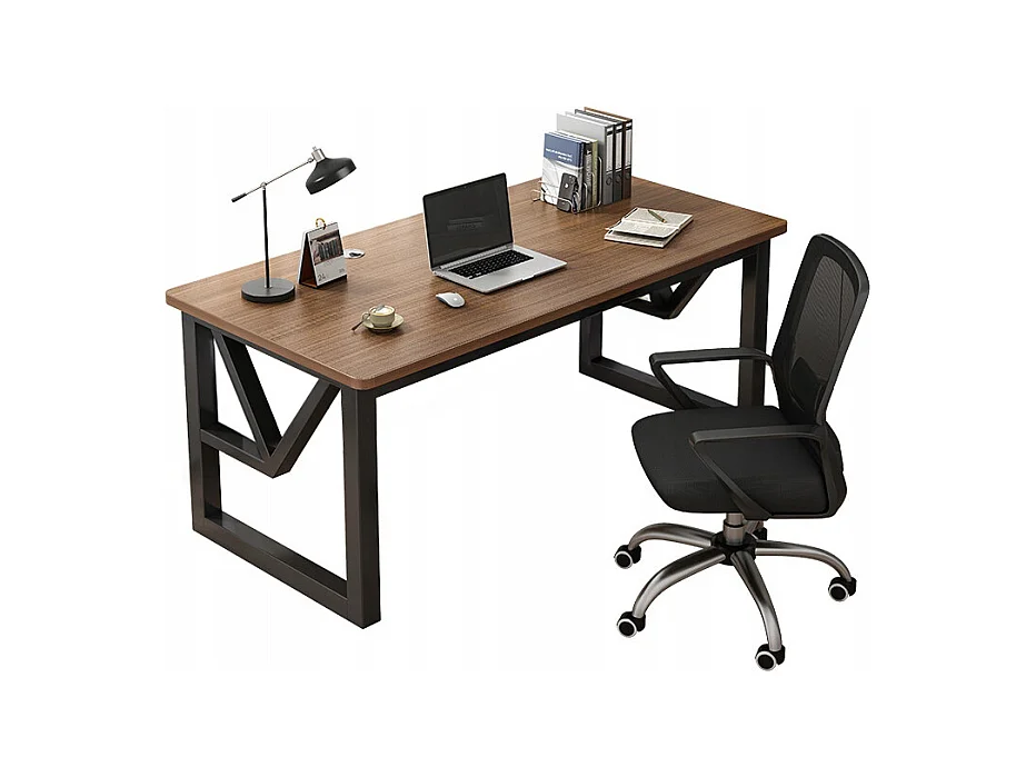 SCrivania da gioco moderna per computer in faggio scuro stile industriale loft 120 cm