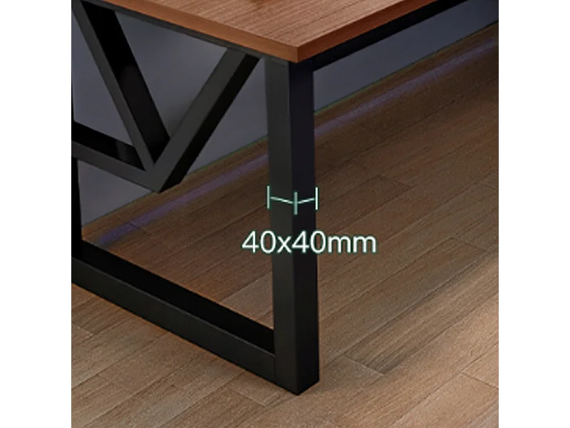 MODERNES GAMING-SCHREIBTISCH DUNKLE BUCHE INDUSTRIELLER LOFT 120 CM