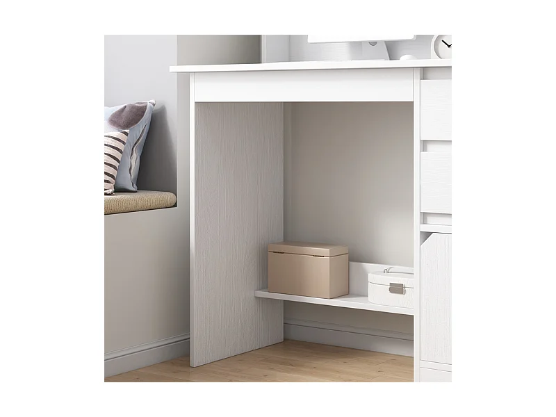 JEUGDCOMPUTERBUREAU LOFT WIT MET REK MET PLANKEN EN LADEN