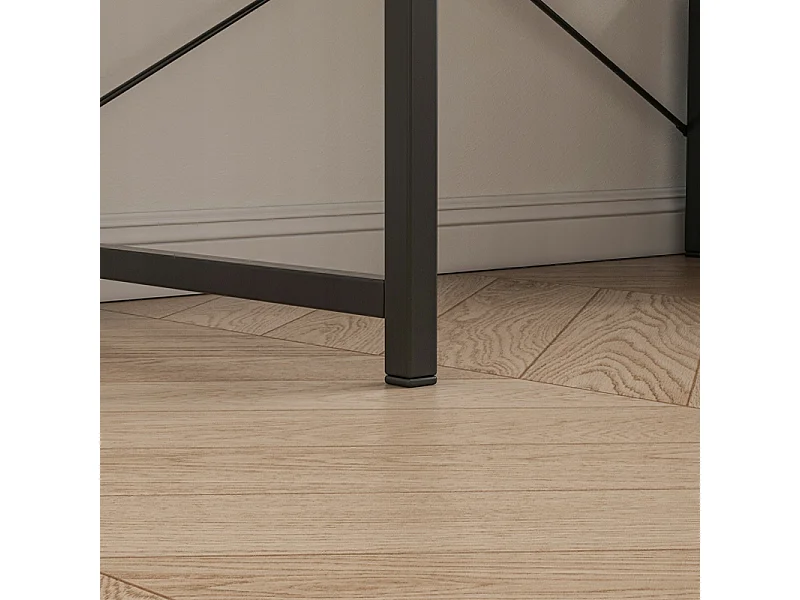 COMPUTERTISCH LOFT SCHWARZ INDUSTRIELL MIT REGAL UND REGALBÖDEN 120 CM