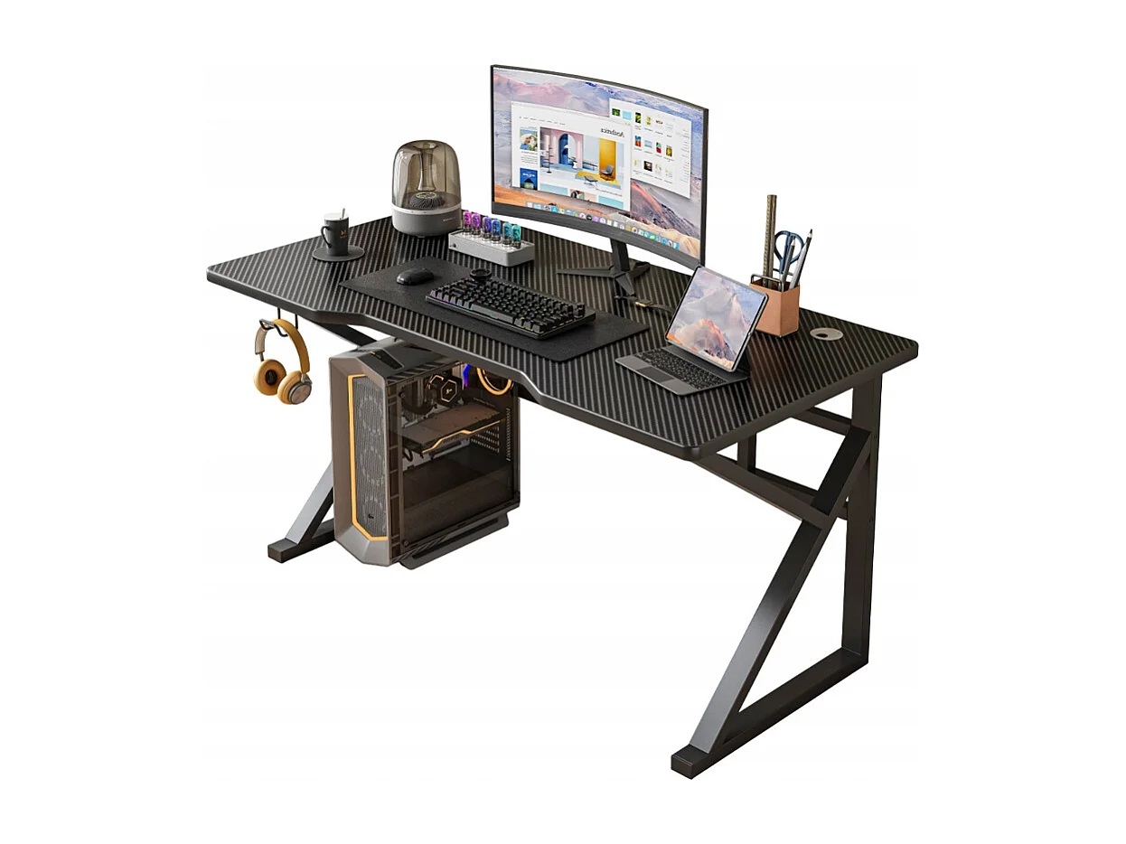 MESA DE JOGOS MESA PARA JOGADORES MODERNA COMPUTADOR LOFT PRETA 120 CM