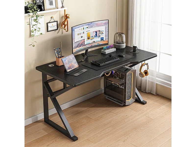 MESA DE JOGOS MESA PARA JOGADORES MODERNA COMPUTADOR LOFT PRETA 120 CM