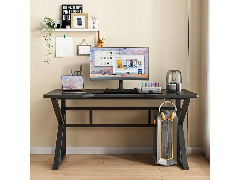 MESA DE JOGOS MESA PARA JOGADORES MODERNA COMPUTADOR LOFT PRETA 120 CM