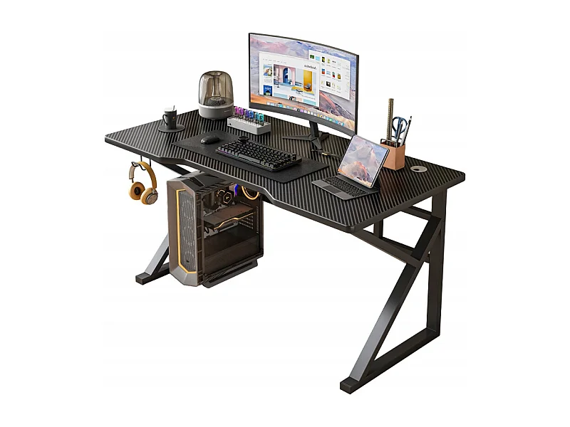 MESA DE JOGOS MESA PARA JOGADORES MODERNA COMPUTADOR LOFT PRETA 120 CM