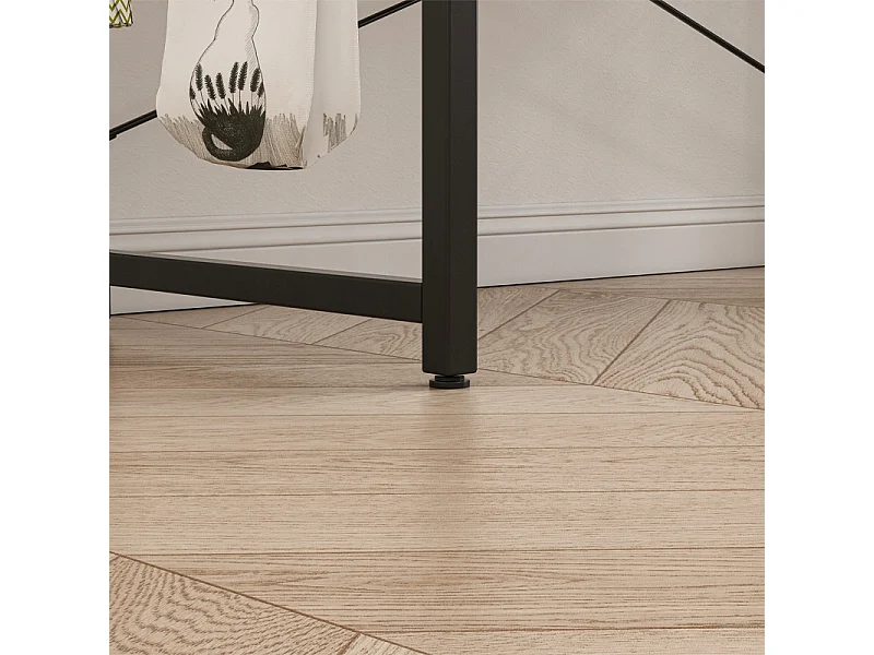 BUREAU D'ORDINATEUR LOFT INDUSTRIEL SCOLAIRE BRUN RUSTIQUE AVEC CROCHETS