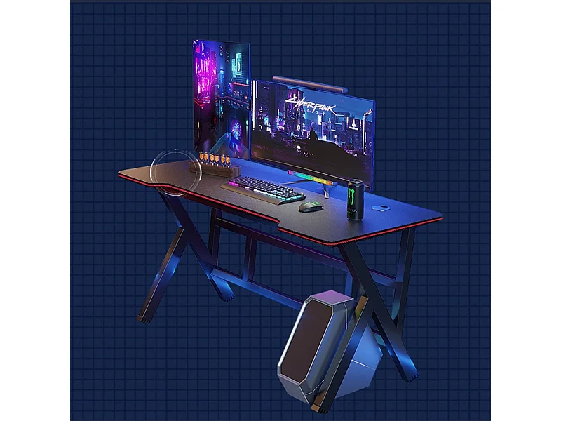 BUREAU GAMING TABLE POUR JOUEUR INFORMATIQUE NOIR GRAND MODERNE 120 CM