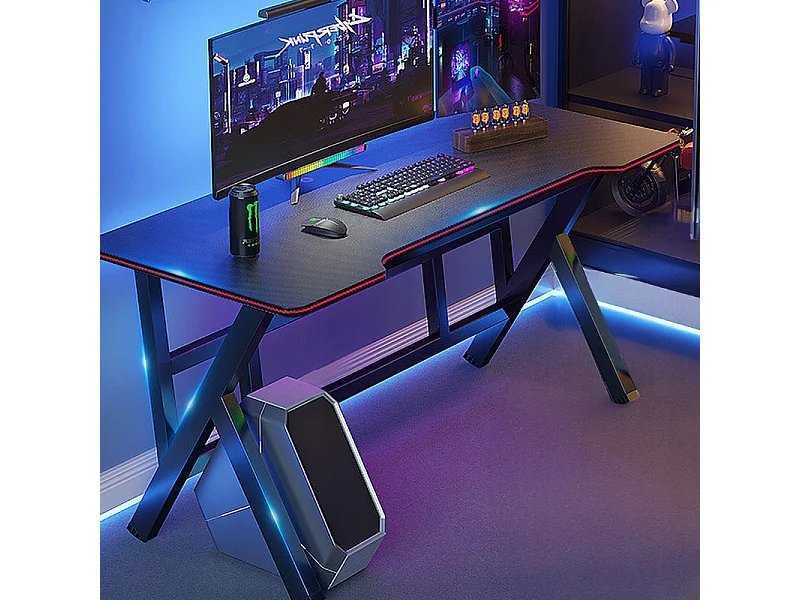 BUREAU GAMING TABLE POUR JOUEUR INFORMATIQUE NOIR GRAND MODERNE 120 CM
