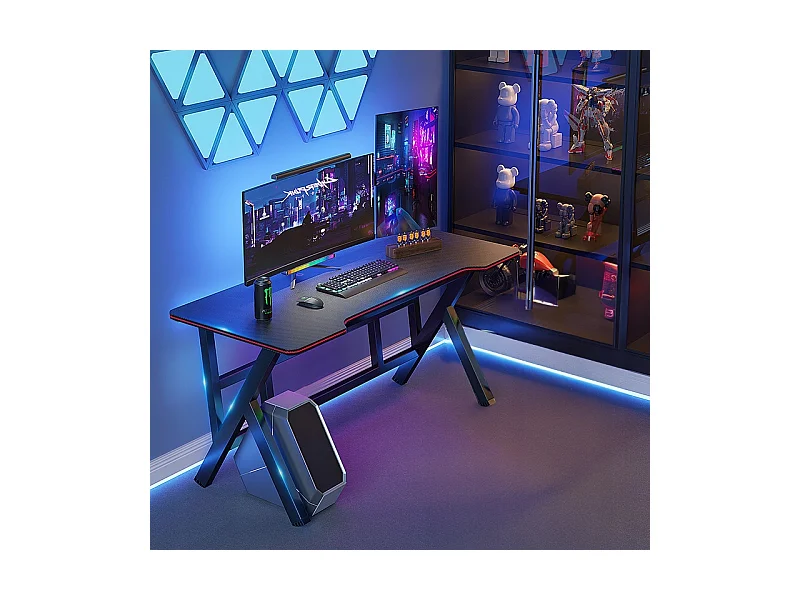 GAMING-BUREAU TAFEL VOOR COMPUTERGAMERS ZWART GROOT MODERN 120 CM