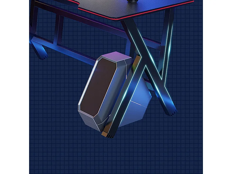 GAMING-BUREAU TAFEL VOOR COMPUTERGAMERS ZWART GROOT MODERN 120 CM