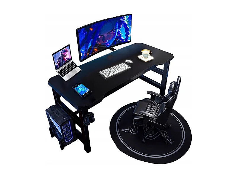MESA DE JOGOS MESA PARA JOGADORES MODERNA COMPUTADOR PRETA LOFT 120 CM