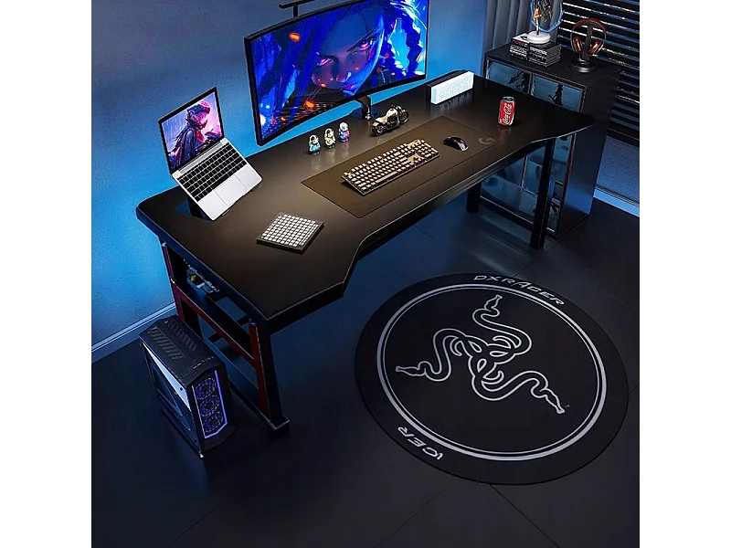 ESCRITORIO GAMING MESA PARA GAMER MODERNA INFORMÁTICA NEGRA LOFT 120 CM