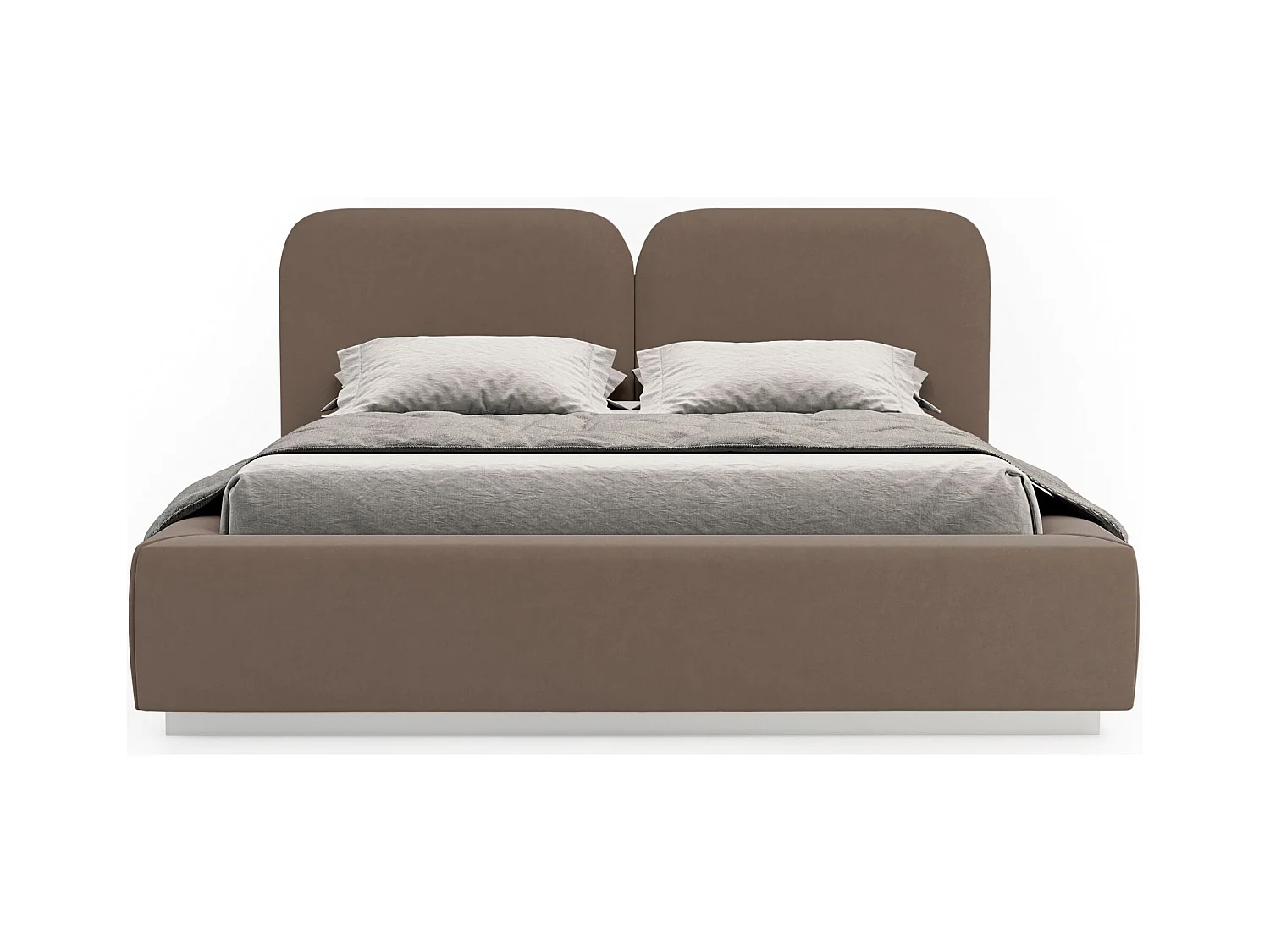 Polsterbett 160x200 mit Veloursbezug – Braun – COMOVES