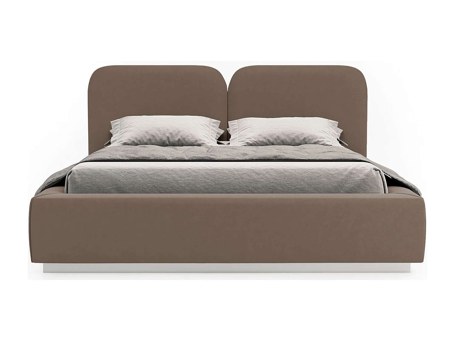 Polsterbett 180x200 mit Veloursbezug – Braun – COMOVES