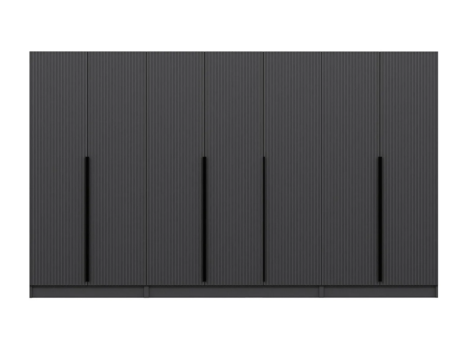 Armoire design 7 portes Kanawa L315xH210cm Anthracite et Noir