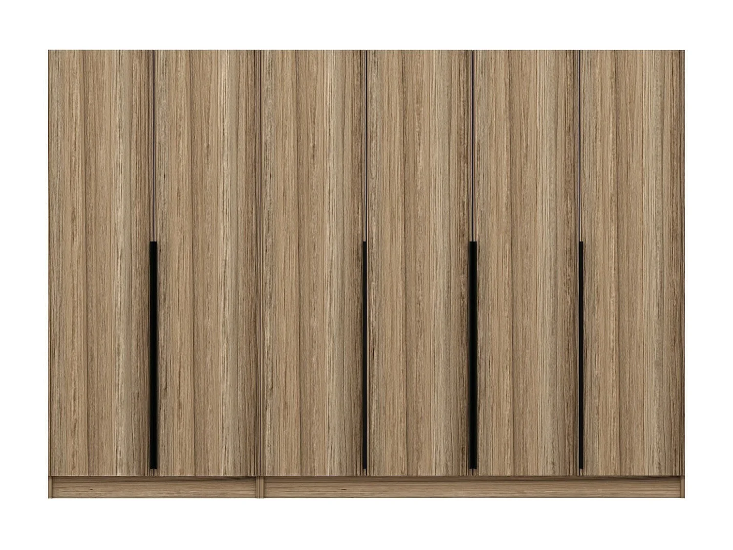 Armoire 6 portes Modèle 2 Kanawa L270xH210cm Chêne clair et Noir