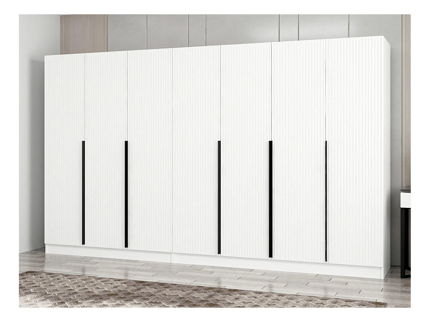 Armario Kailua M116, Blanco, 210x315x52cm, Puertas de armario: Con bisagras