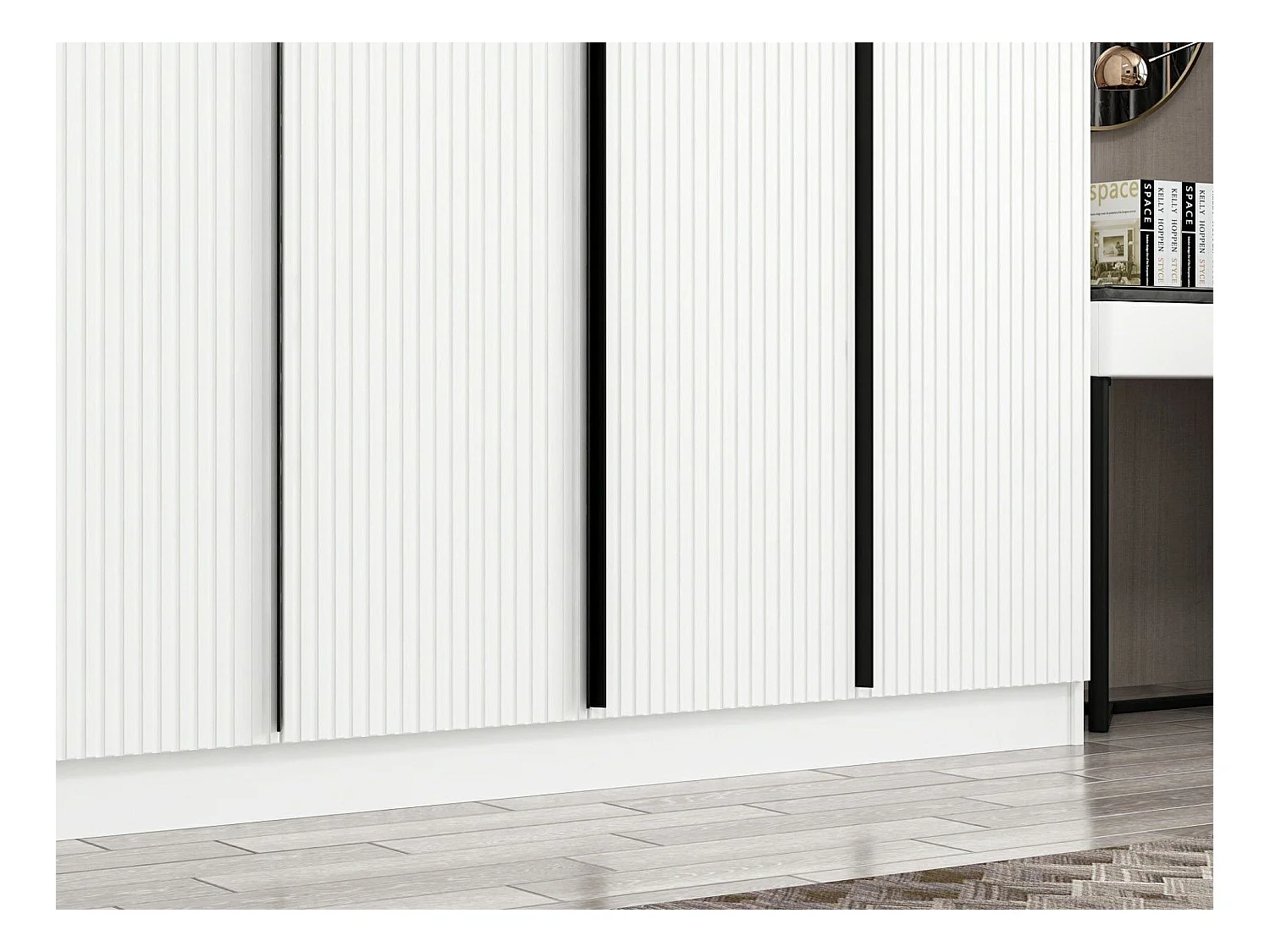 Armario Kailua M116, Blanco, 210x315x52cm, Puertas de armario: Con bisagras