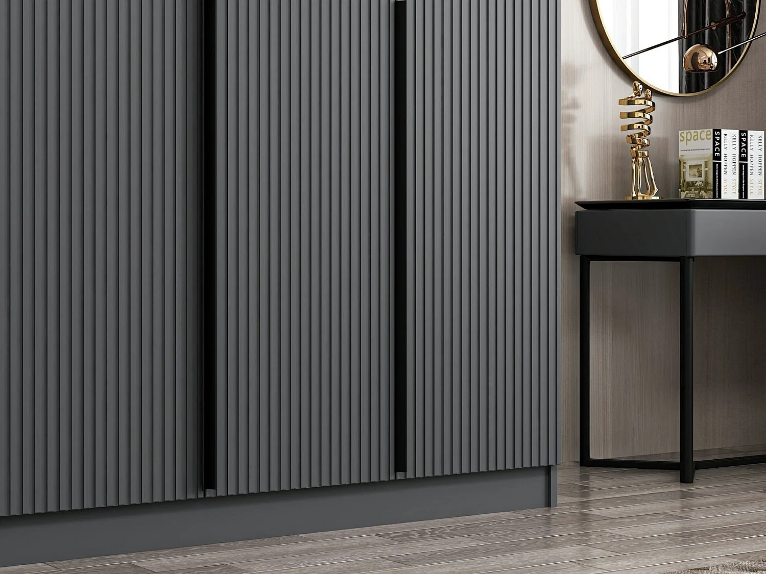 Armario Kale Plus-7774 antracita 220x198.6x40 cm