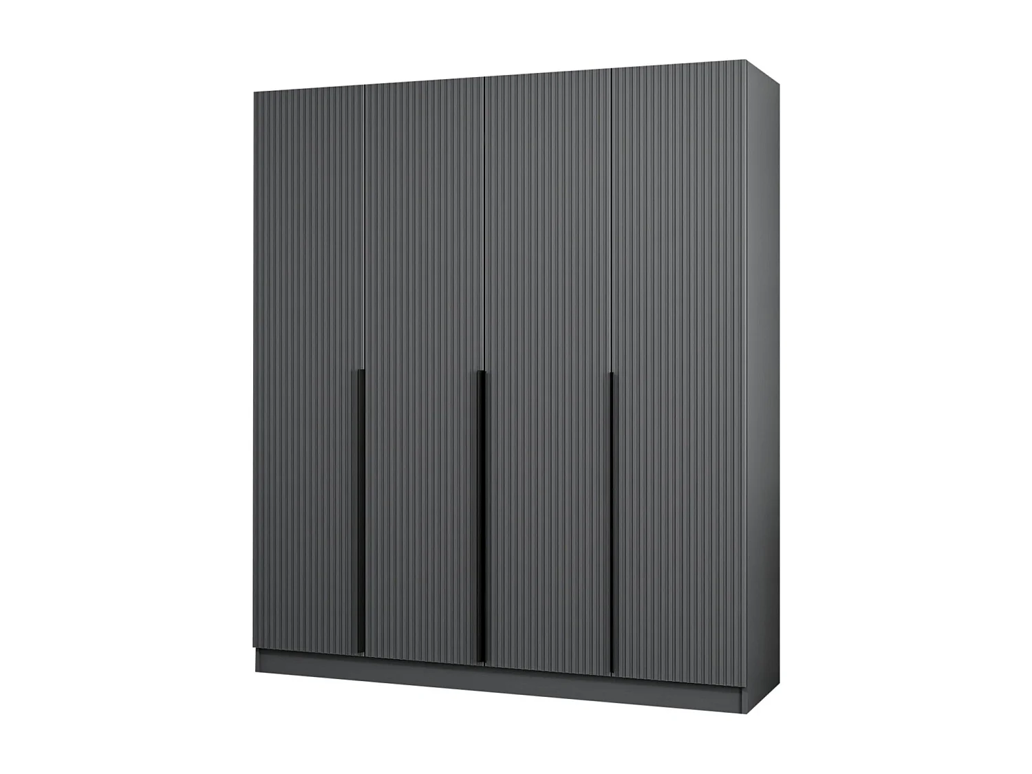 Armoire design 4 portes Kanawa L180xH210cm Anthracite et Noir