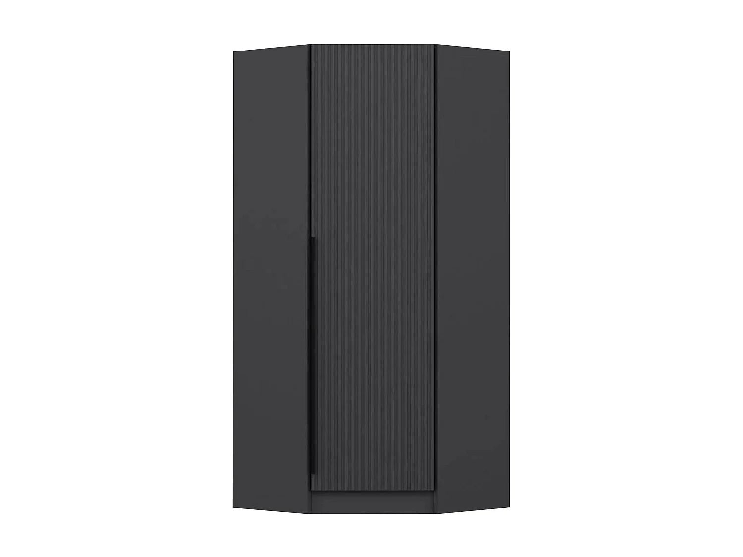 Armoire d'angle 1 portes Kanawa L74xH210cm Anthracite et Noir