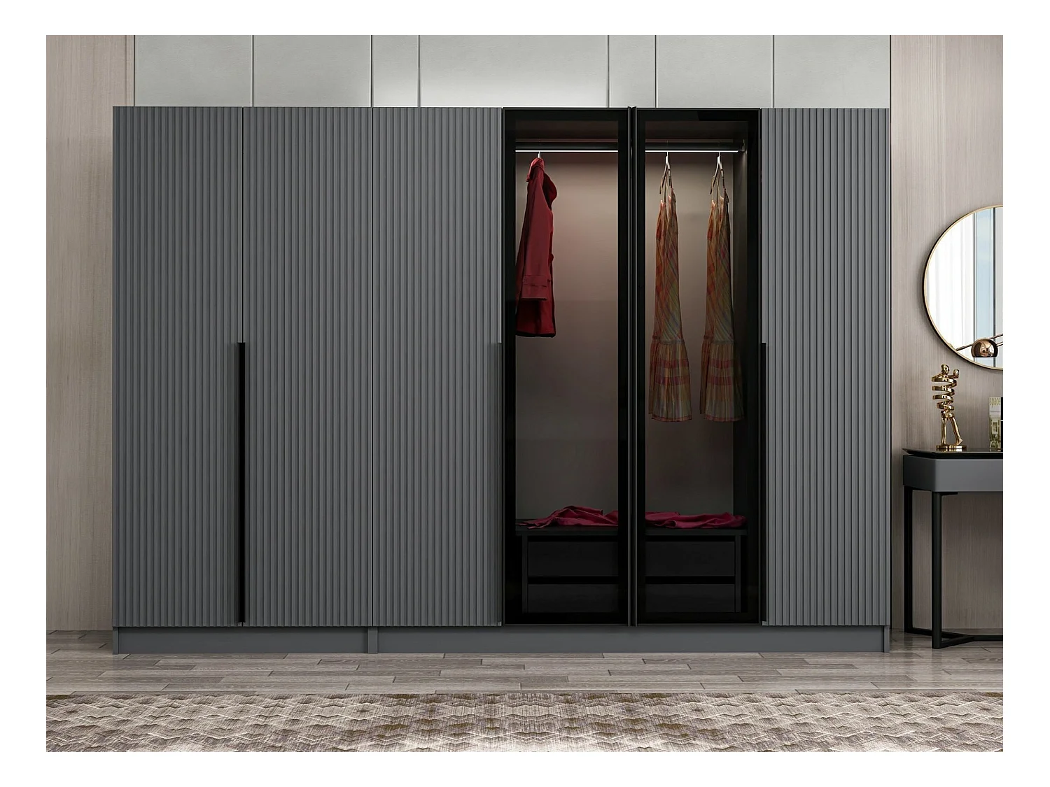 Armario Kale Plus-7804 humo 225x210x52 cm