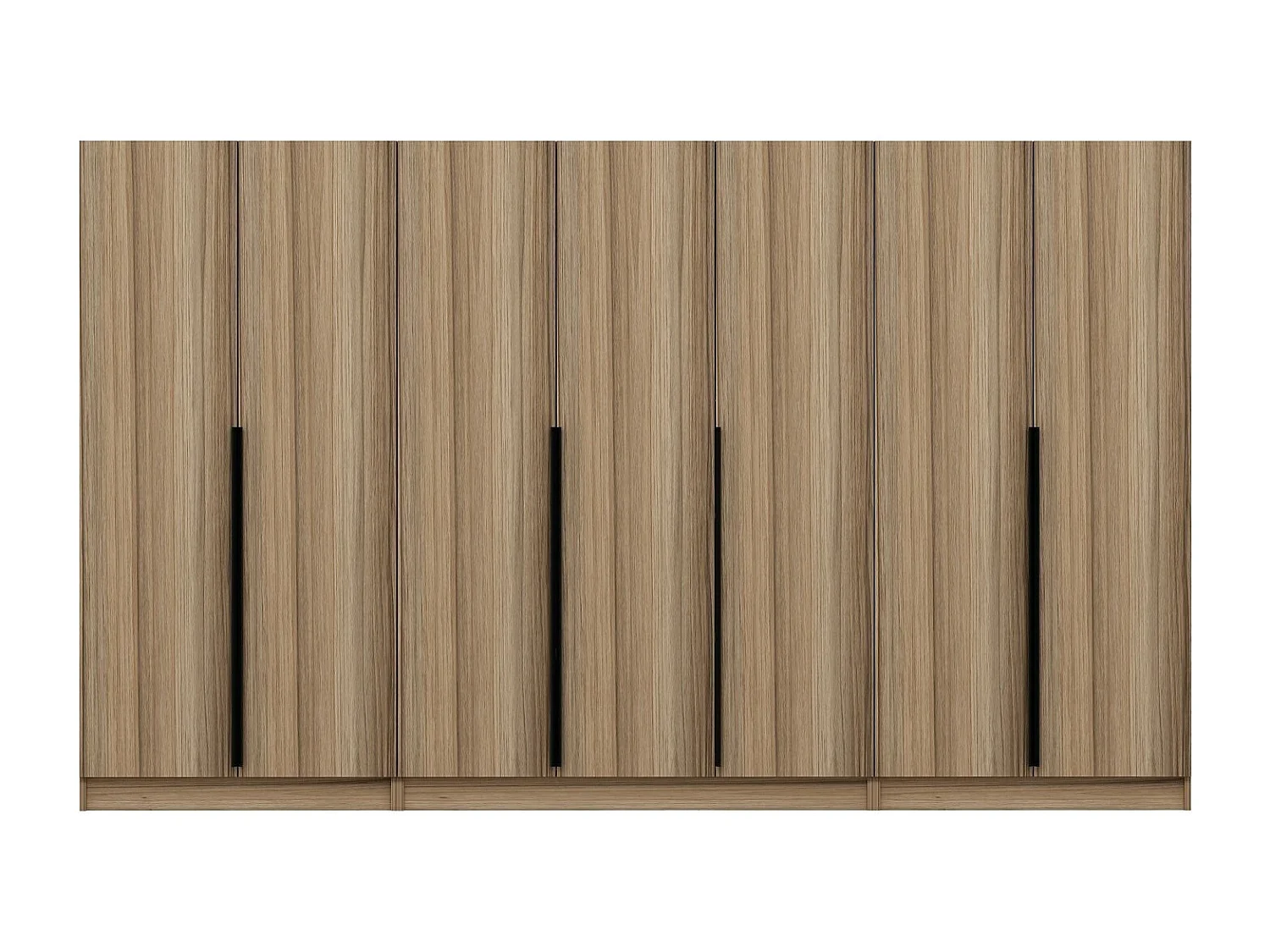 Armoire 7 portes Modèle 2 Kanawa L315xH210cm Chêne clair et Noir