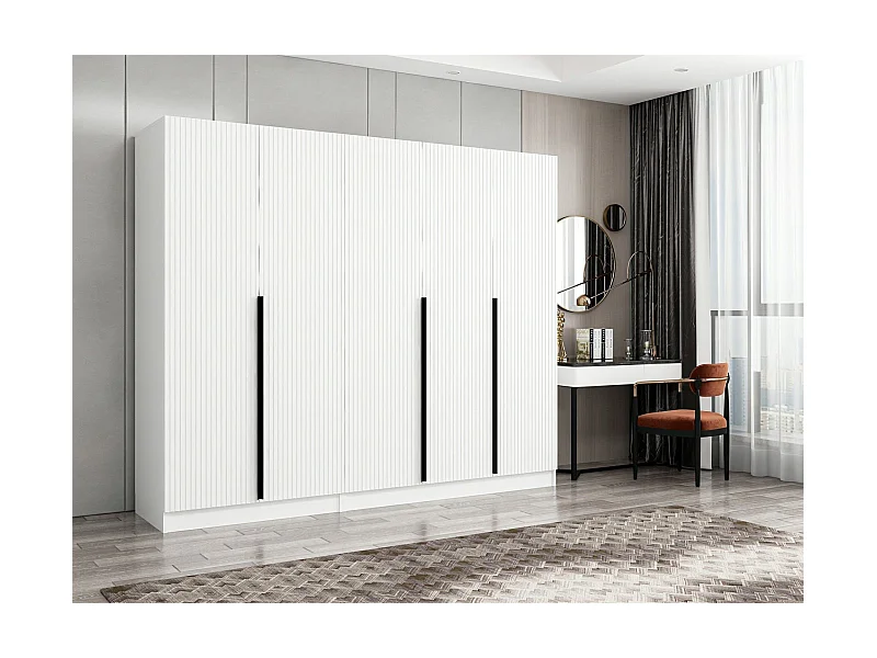 Armario Kailua M109, Blanco, 210x225x52cm, Puertas de armario: Con bisagras