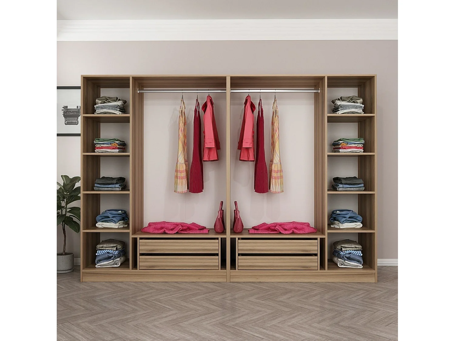 Armario Kale Plus-7797 color roble 270x210x52 cm