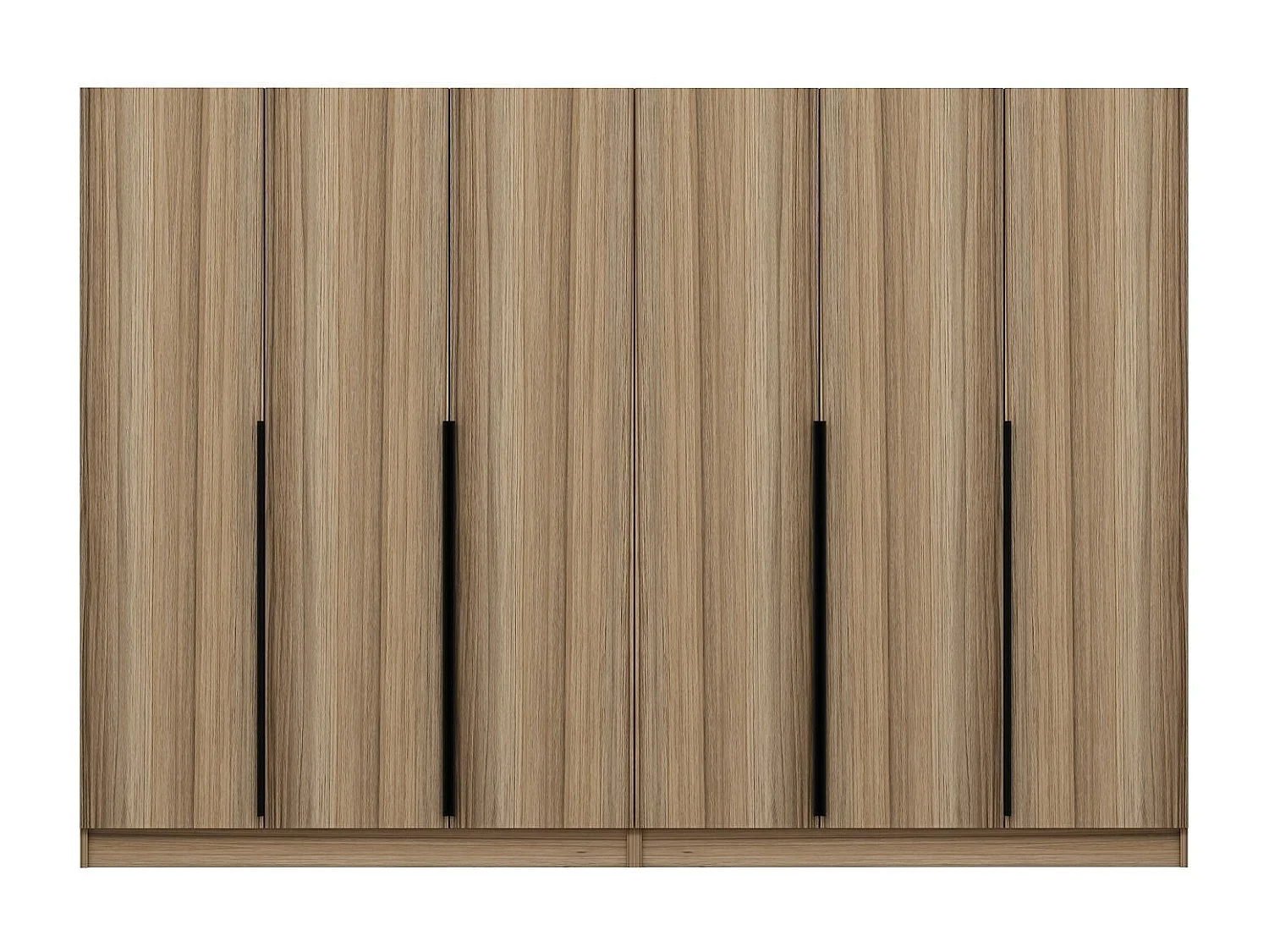 Armoire 6 portes Kanawa L270xH210cm Chêne clair et Noir