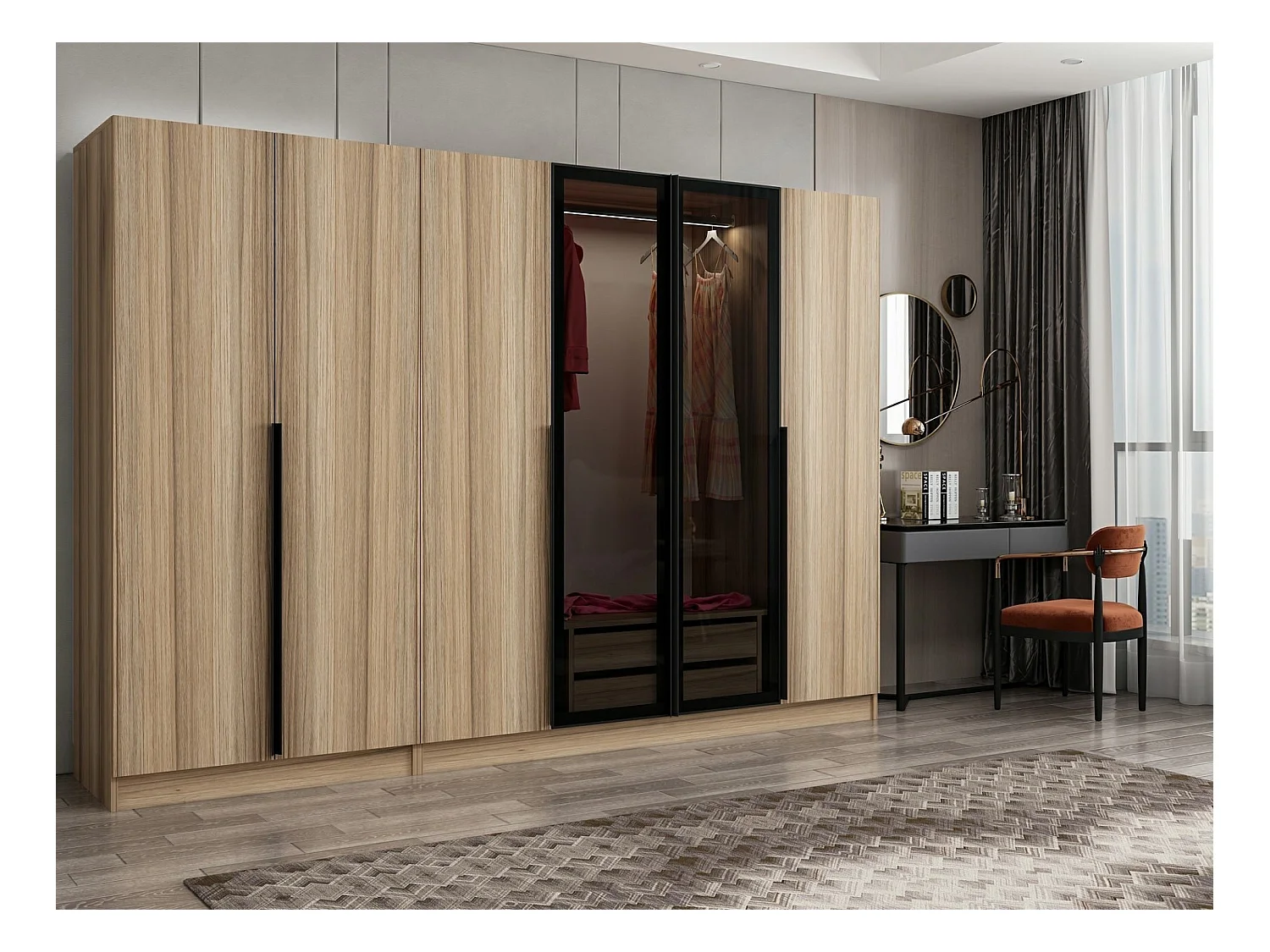 Armario Kale Plus-7820 humo 225x210x52 cm