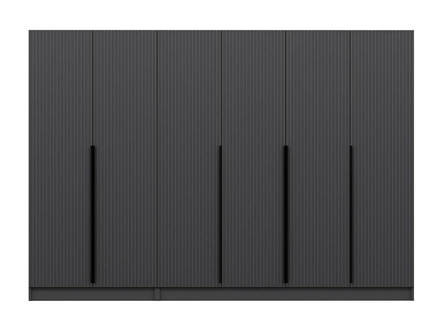 Armoire design 6 portes Kanawa L270xH210cm Anthracite et Noir