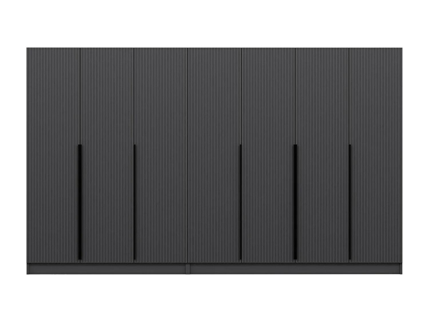 Armoire 7 portes Kanawa L315xH210cm Anthracite et Noir