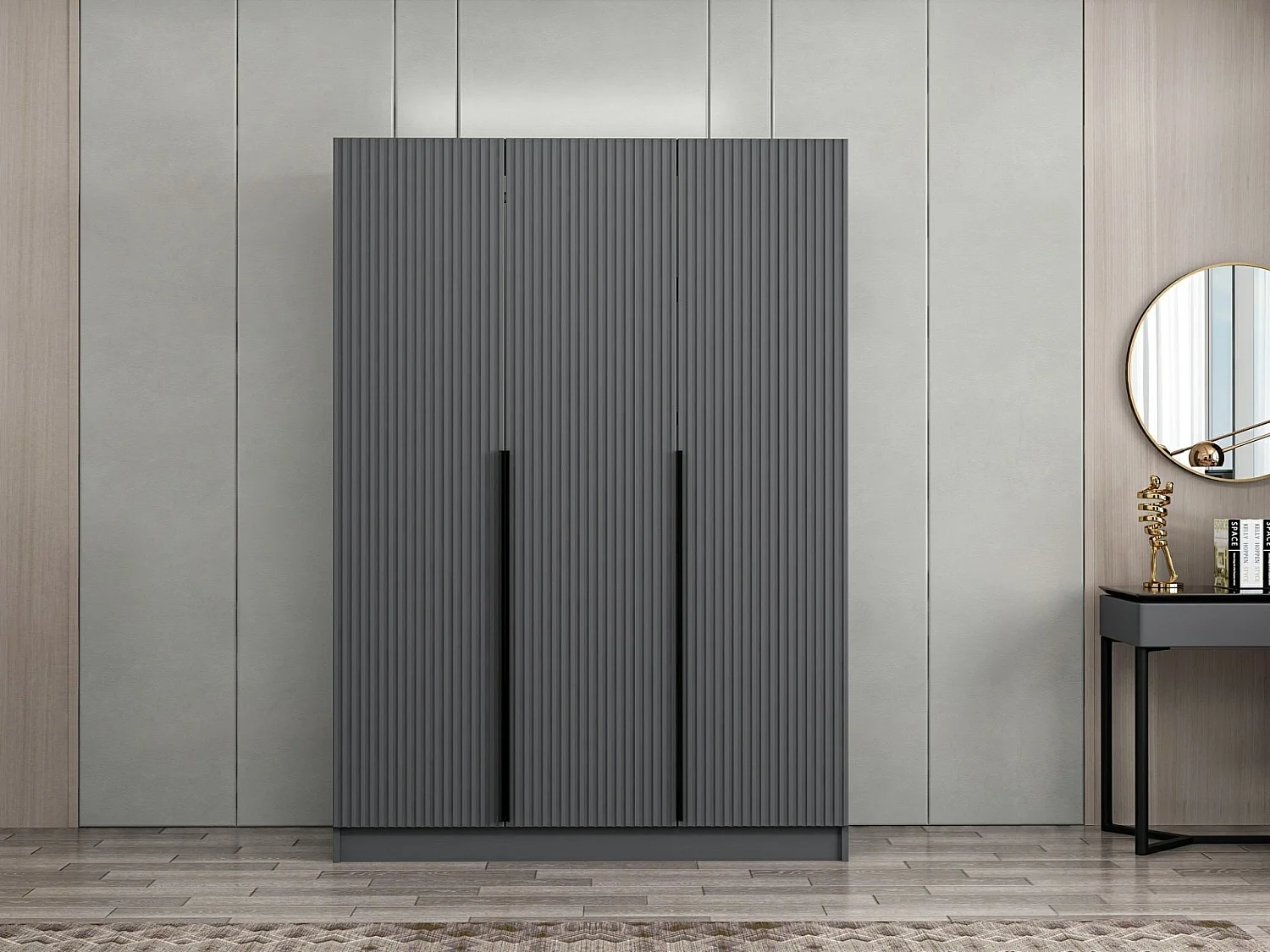 Armario Kale-2287 antracita 135x210x52 cm