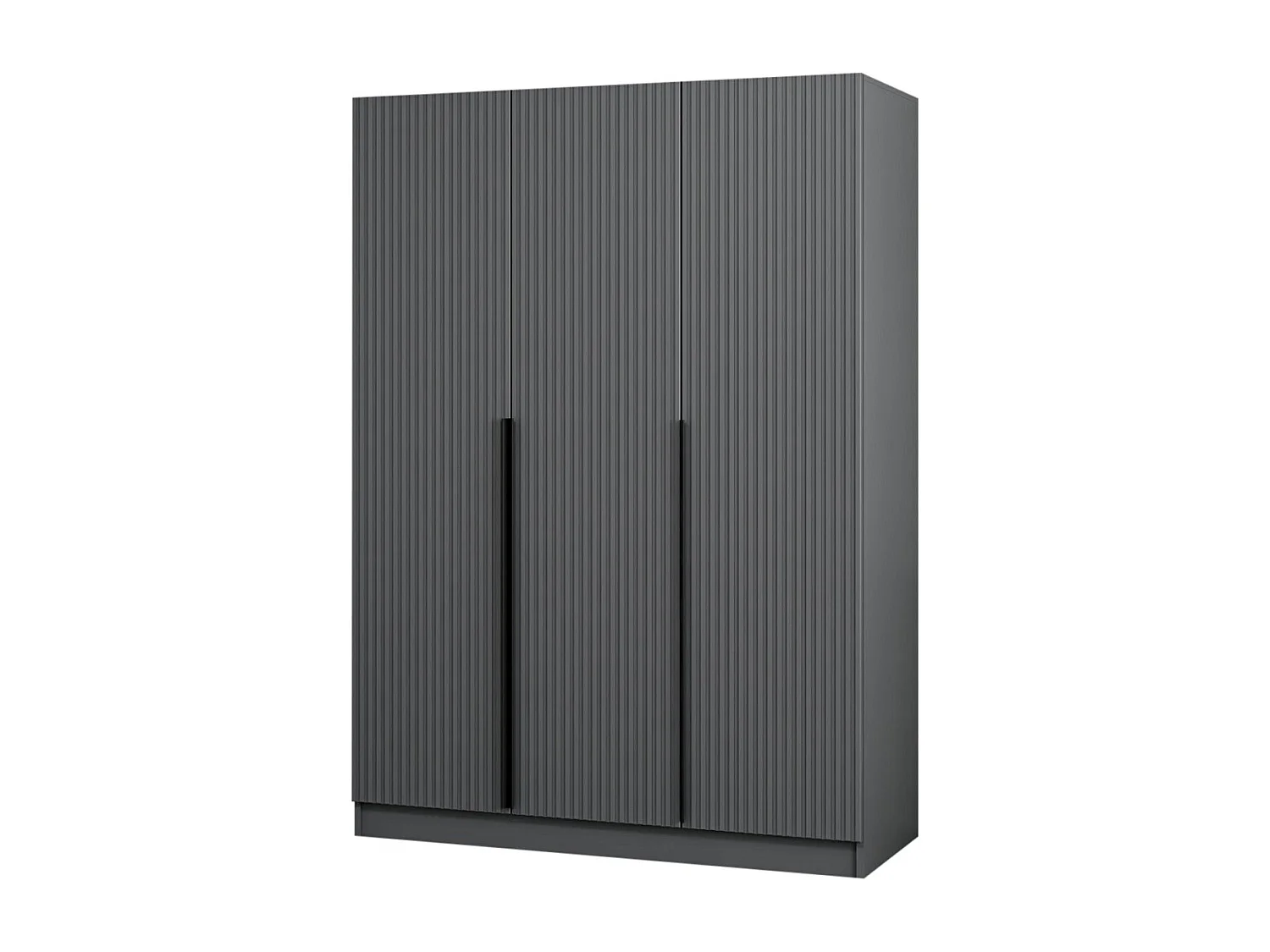 Armoire 3 portes Kanawa L135xH210cm Anthracite et Noir
