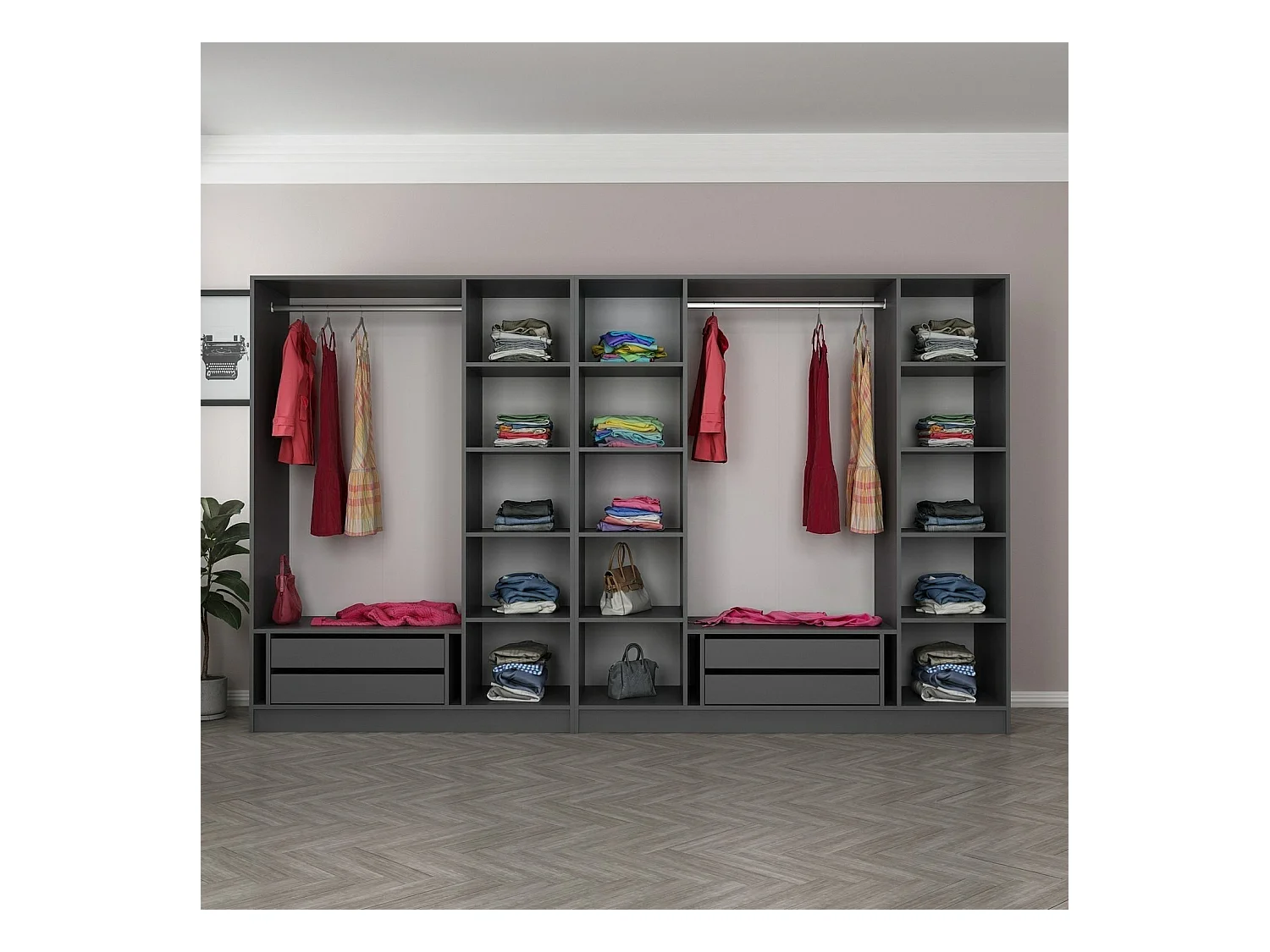 Armario Kale Plus-7807 humo 315x210x52 cm