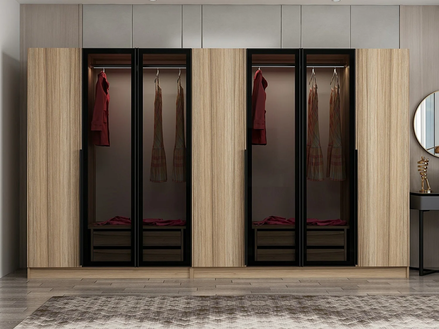 Armario Kale Plus-7823 color roble humo 315x210x52 cm