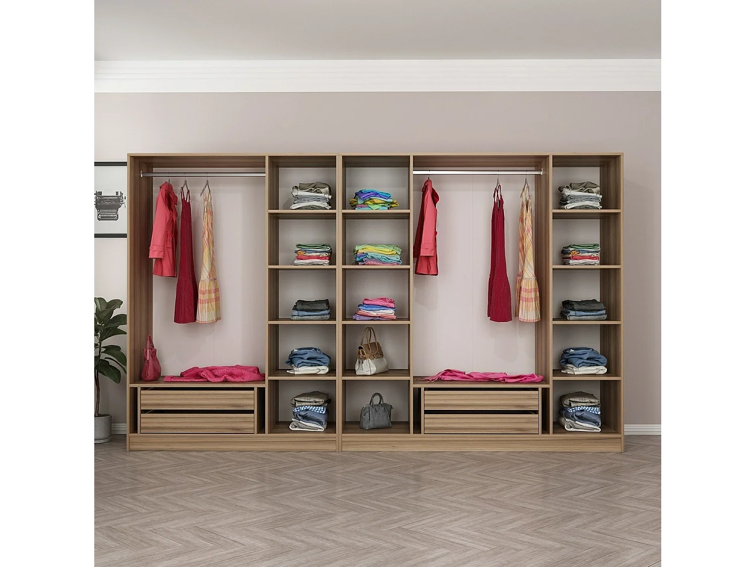 Armario Kale Plus-7823 color roble humo 315x210x52 cm