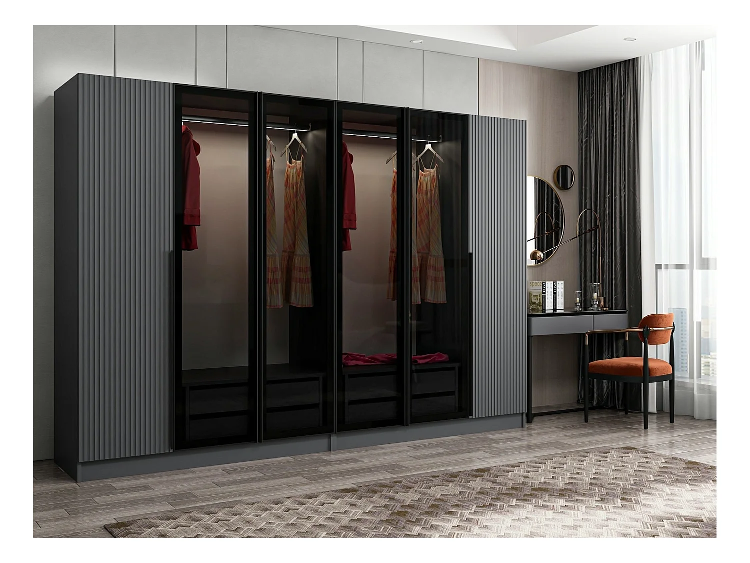 Armario Kale Plus-7805 humo 225x210x52 cm