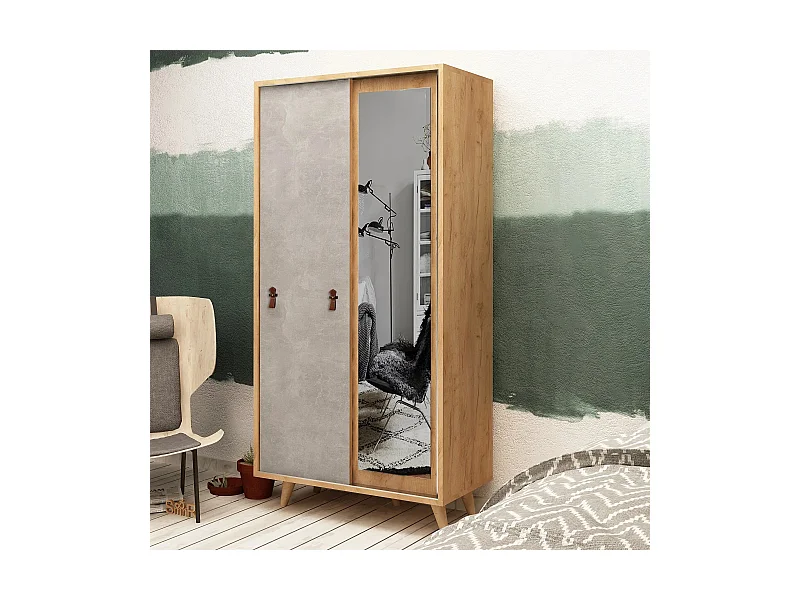 Armario Rana color roble 100x190x60 cm