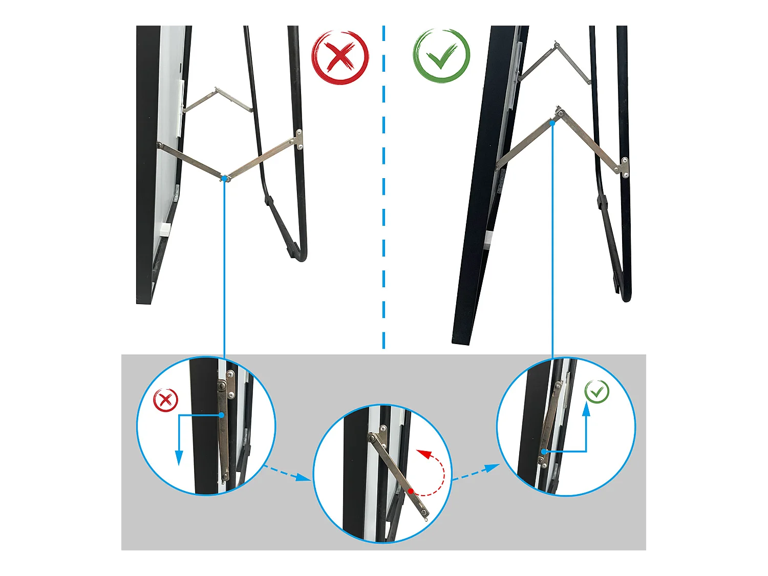 AICA Miroir sur Pied 160x40cm LED + 3 Couleurs + Dimmable + Mémoire, Environnemental, À suspendre ou À poser de Miroir corporel complet