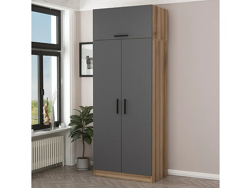 Armario Kale-2239 antracita 90x235x52 cm