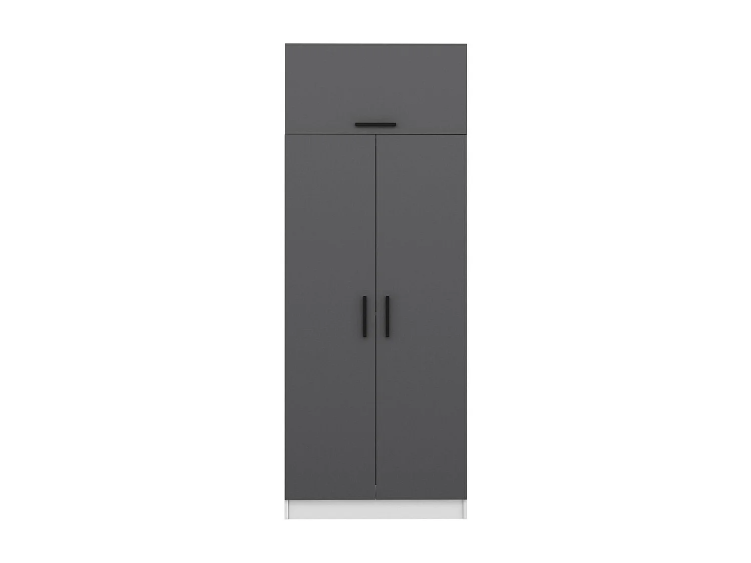 Armoire 3 portes Sanura L90xH235cm Blanc et Anthracite