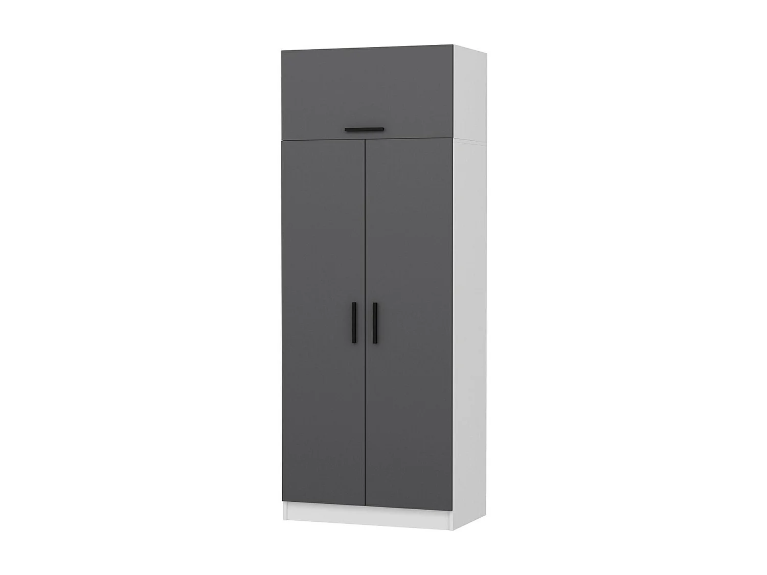 Armoire 3 portes Sanura L90xH235cm Blanc et Anthracite