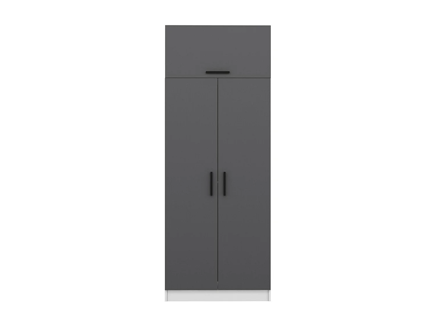 Armoire 3 portes Sanura L90xH235cm Blanc et Anthracite