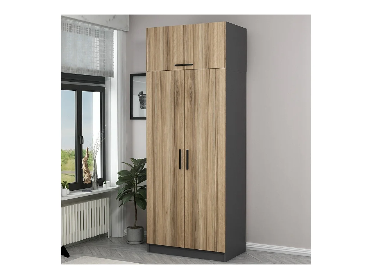 Armario Kale-2231 color roble 90x235x52 cm